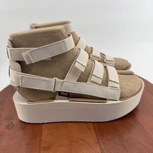 Teva Flatform Mevia Birch Beige Gladiator Platform Sandals 1116810 Womens 11 NEW